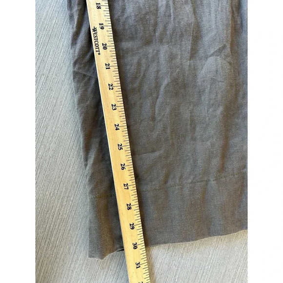 CAbi Wide Leg Flare Linen Pants Taupe Brown 4 - Picture 8 of 8